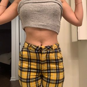 UNIF yellow plaid trousers in size 23